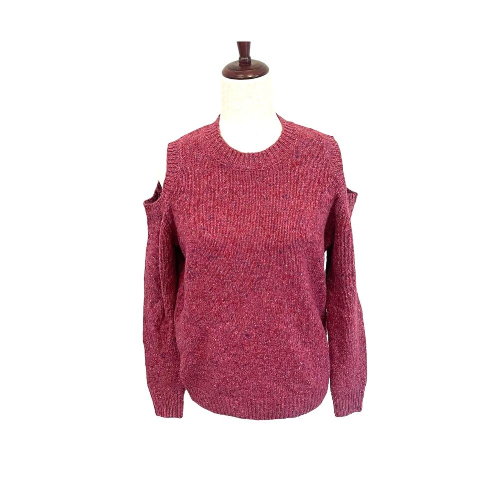 Rebecca Minkoff Wool/Alpaca Blend Cold Shoulder Crew Neck Sweater Sz S